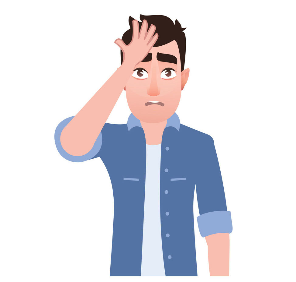 man-surprised-head-for-mistake-vector-23554956